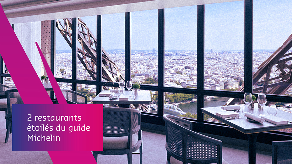 La texte se lit: 2 restaurants etoiles du guide Michelin