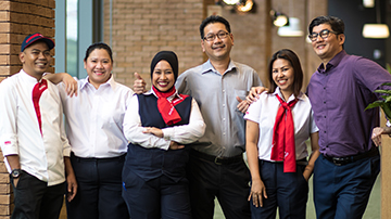 Group of Sodexo employees in uniform