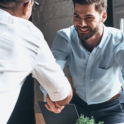 Two men shaking hands